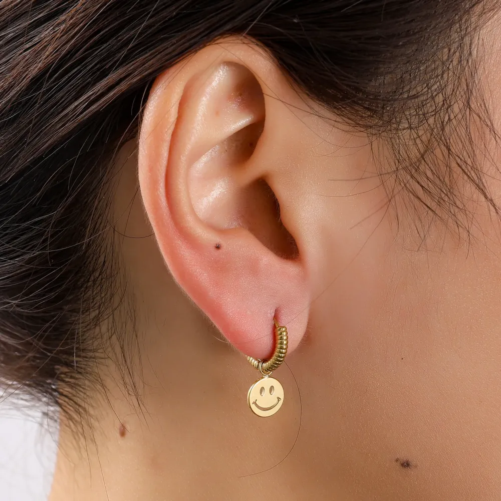 Oorbellen Smiley Hoop Go Dutch Label
