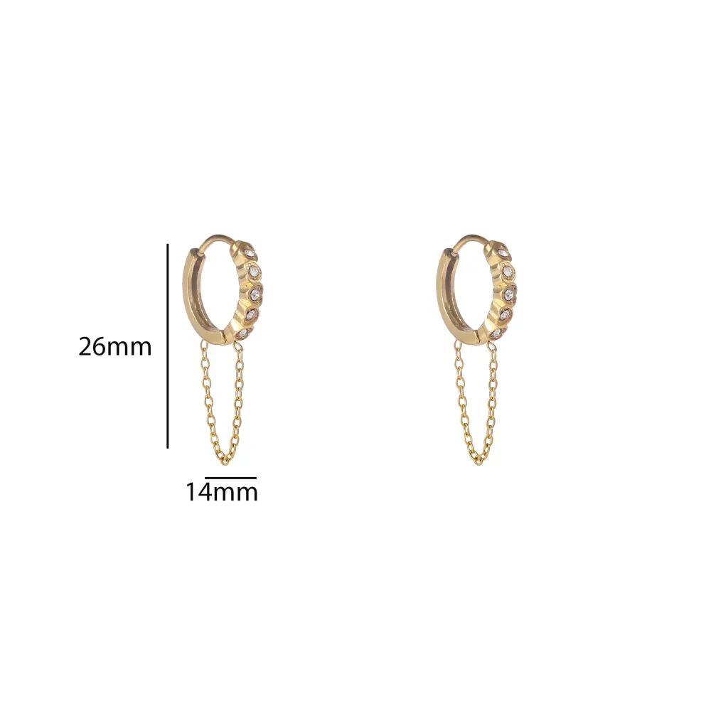 Oorbellen Sparkle Hoop + Chain Go Dutch Label