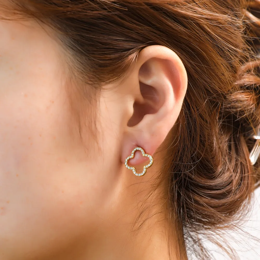 Oorbellen Strass Open Clover Go Dutch Label