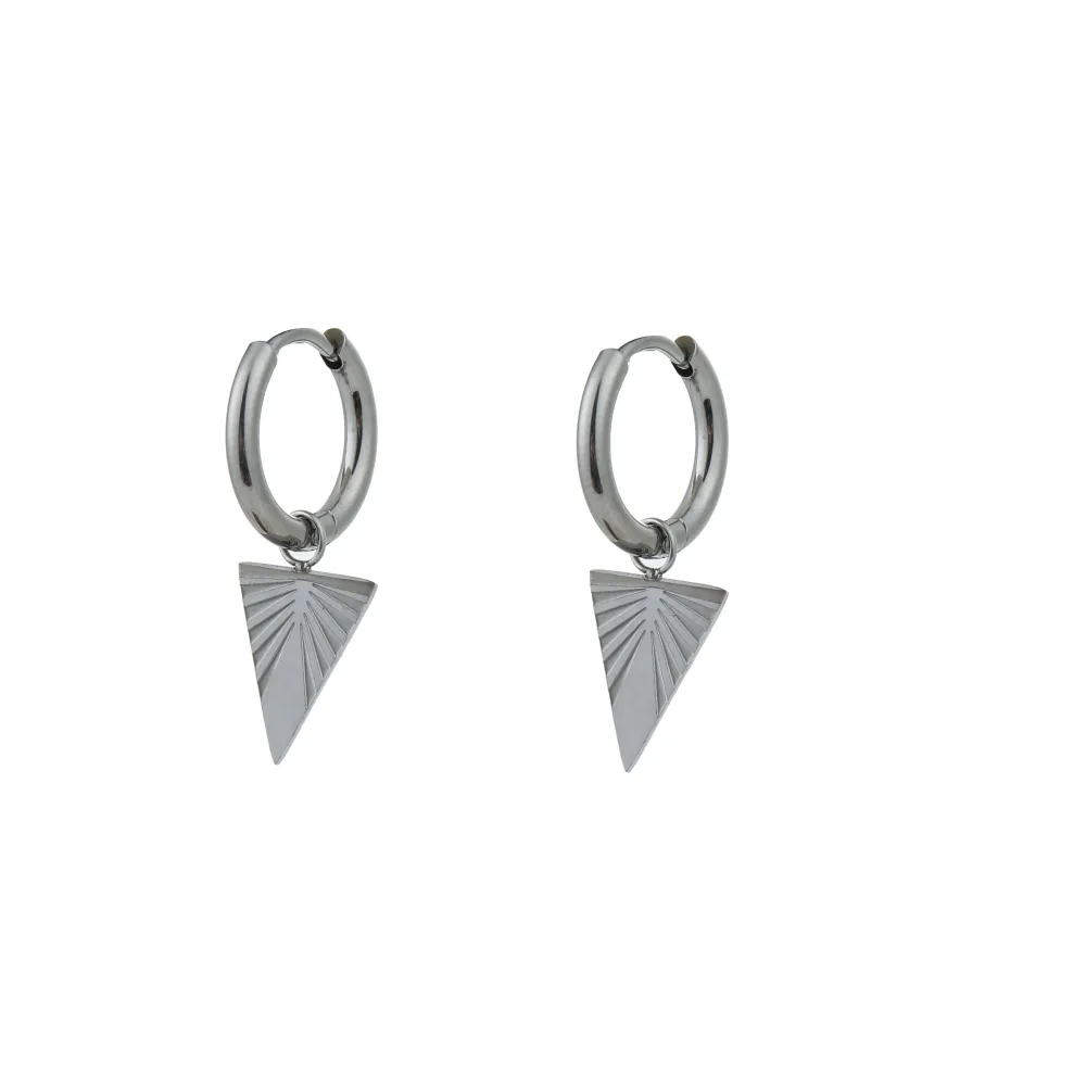 Oorbellen Triangle Hoop zilver Go Dutch Label