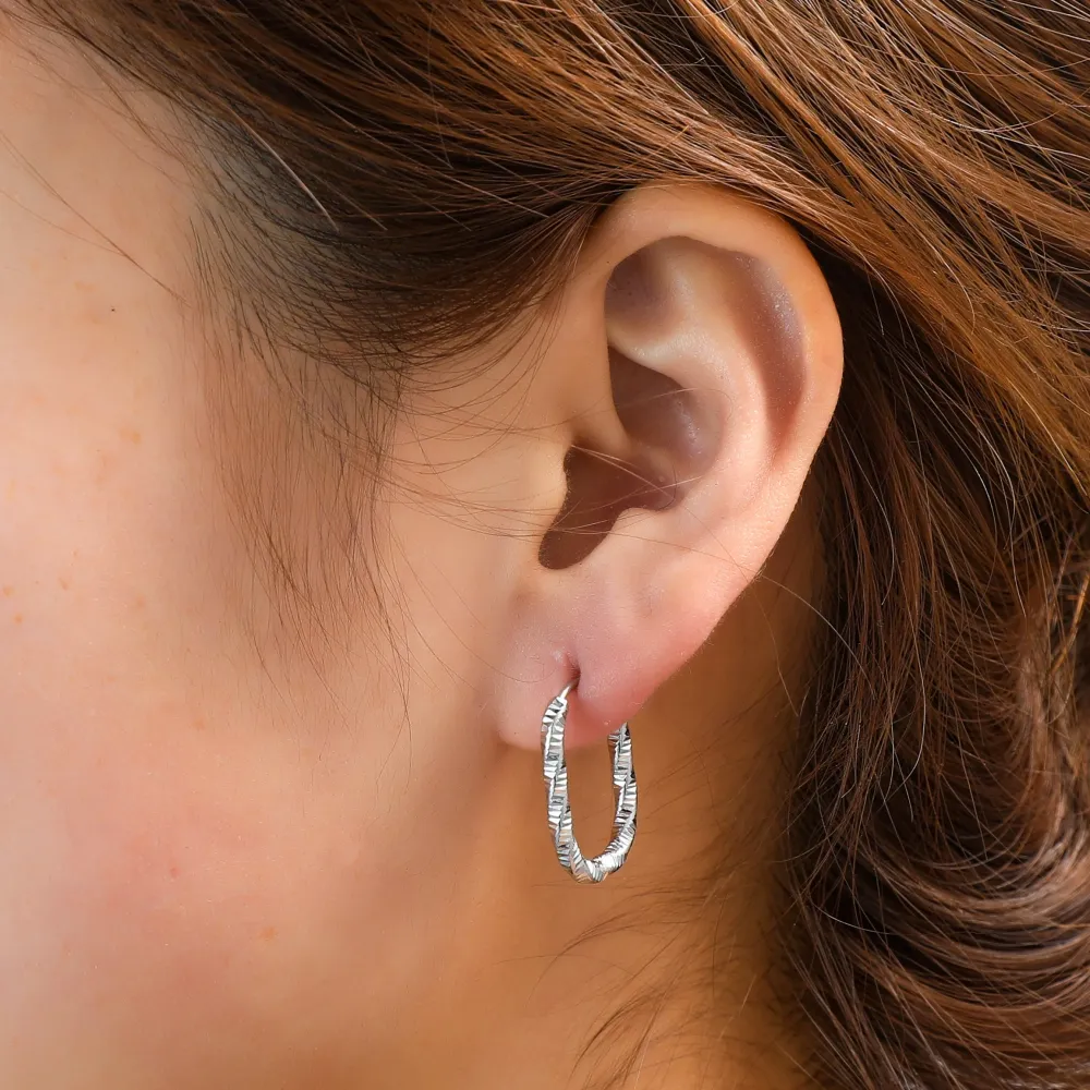 Oorbellen Twisted Oval Hoop zilver Go Dutch Label