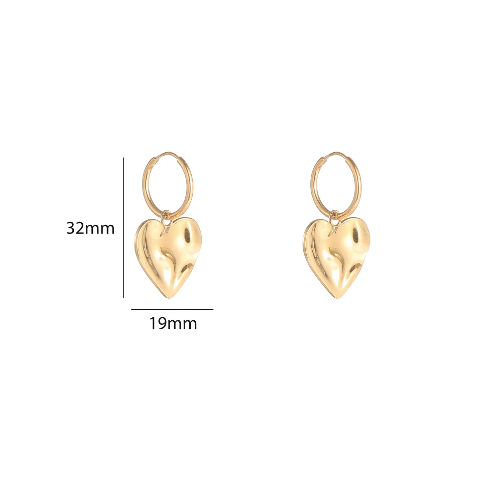 Oorbellen Wavy Heart Hoop goud Go Dutch Label