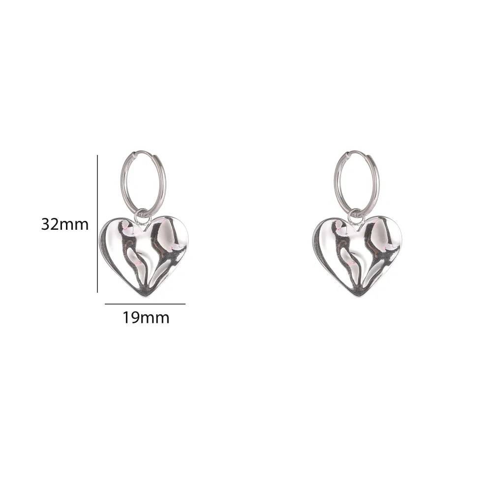 Oorbellen Wavy Heart Hoop zilver Go Dutch Label