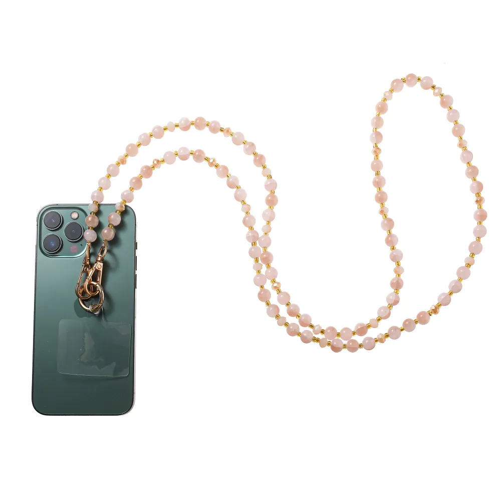 Telefoonkoord Stone Beads roze Go Dutch Label