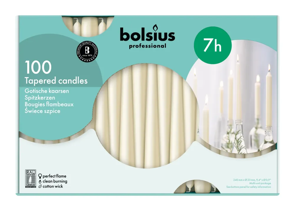 Gotische kaarsen ivoor 100 st. -