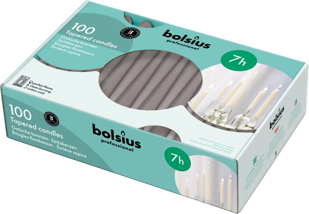 Gotische kaarsen taupe 100 st. -