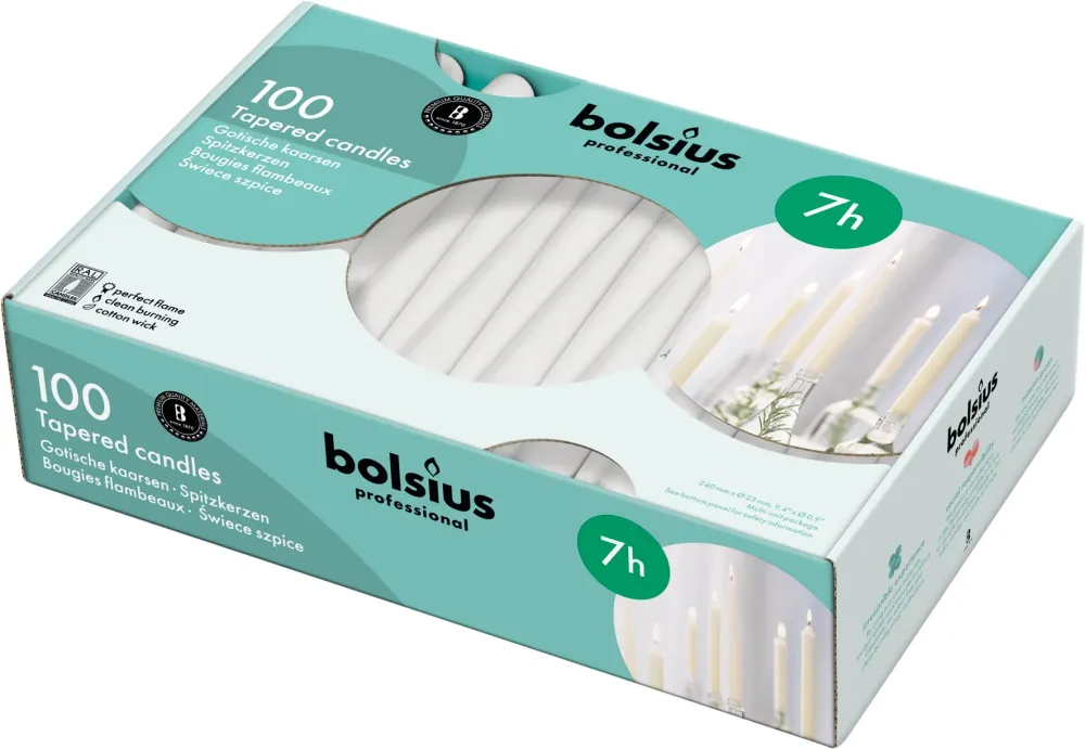 Gotische kaarsen wit 100 st. -