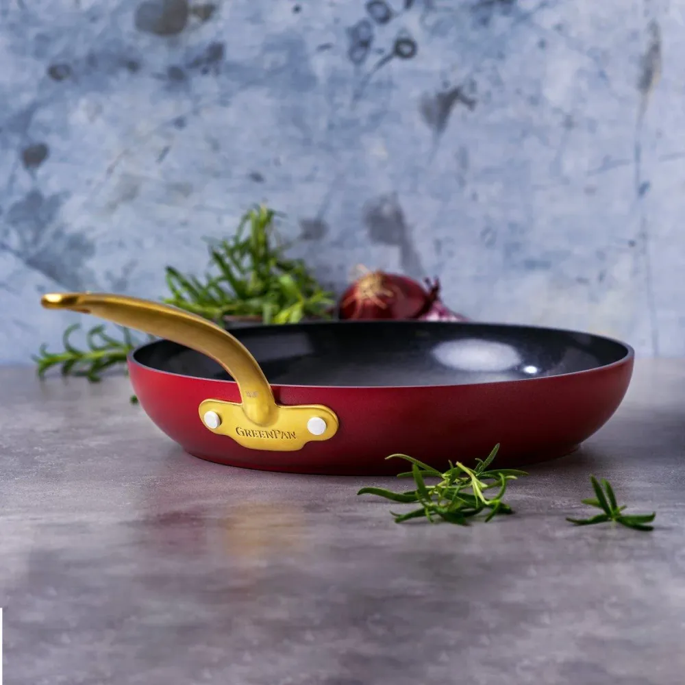 Greenpan Barcelona koekenpan met keramische antikleeflaag Rood/Goud - 22.5cm