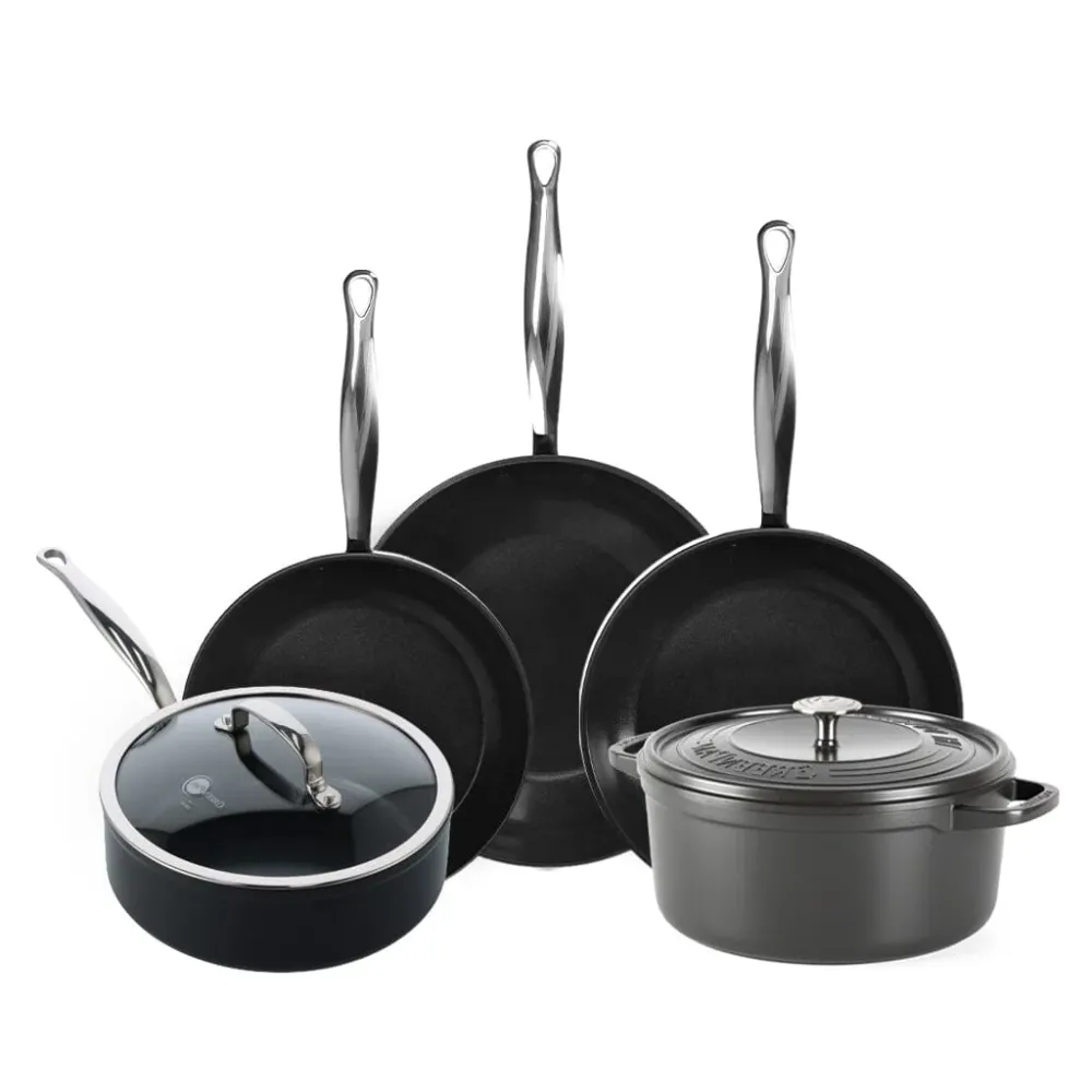GreenPan - Barcelona Pro XL 6-delige Pannenset 20/24/24/28/22 cm - 2 koekenpannen + stoofpan met deksel + wokpan + braadpan