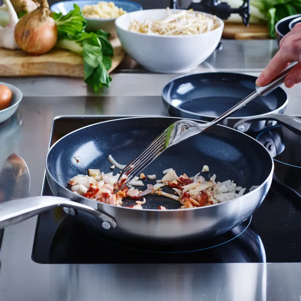 GreenPan - Geneva XL 6-delige Pannenset 18/24/24/28/28 cm - 2 koekenpannen + stoofpan met deksel + wokpan + braadpan
