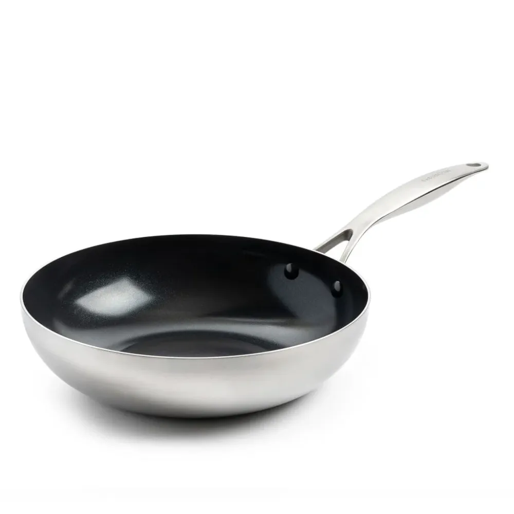 GreenPan - Geneva XL 6-delige Pannenset 18/24/24/28/28 cm - 2 koekenpannen + stoofpan met deksel + wokpan + braadpan