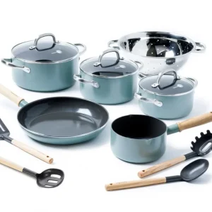 Greenpan Mayflower SET 6 : pan 28cm + steelpan + kookpot 18/20/24 + vergiet + bakspaan + spatel + scheplepel + pa