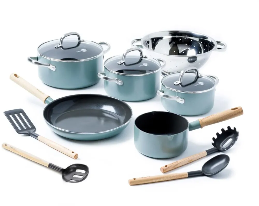 Greenpan Mayflower SET 6 : pan 28cm + steelpan + kookpot 18/20/24 + vergiet + bakspaan + spatel + scheplepel + pa
