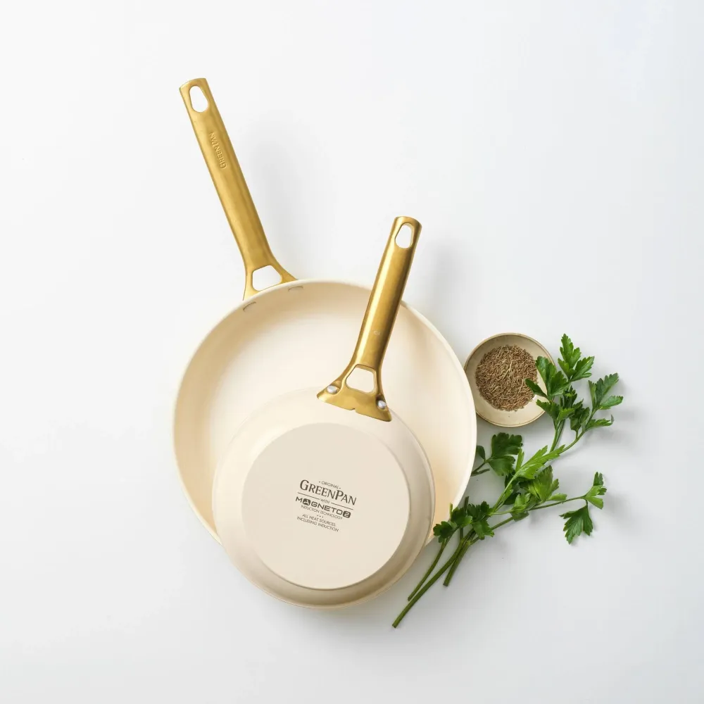 GreenPan - Padova Cream/Oxford Blue 4-delige Koekenpannenset 20/26 cm