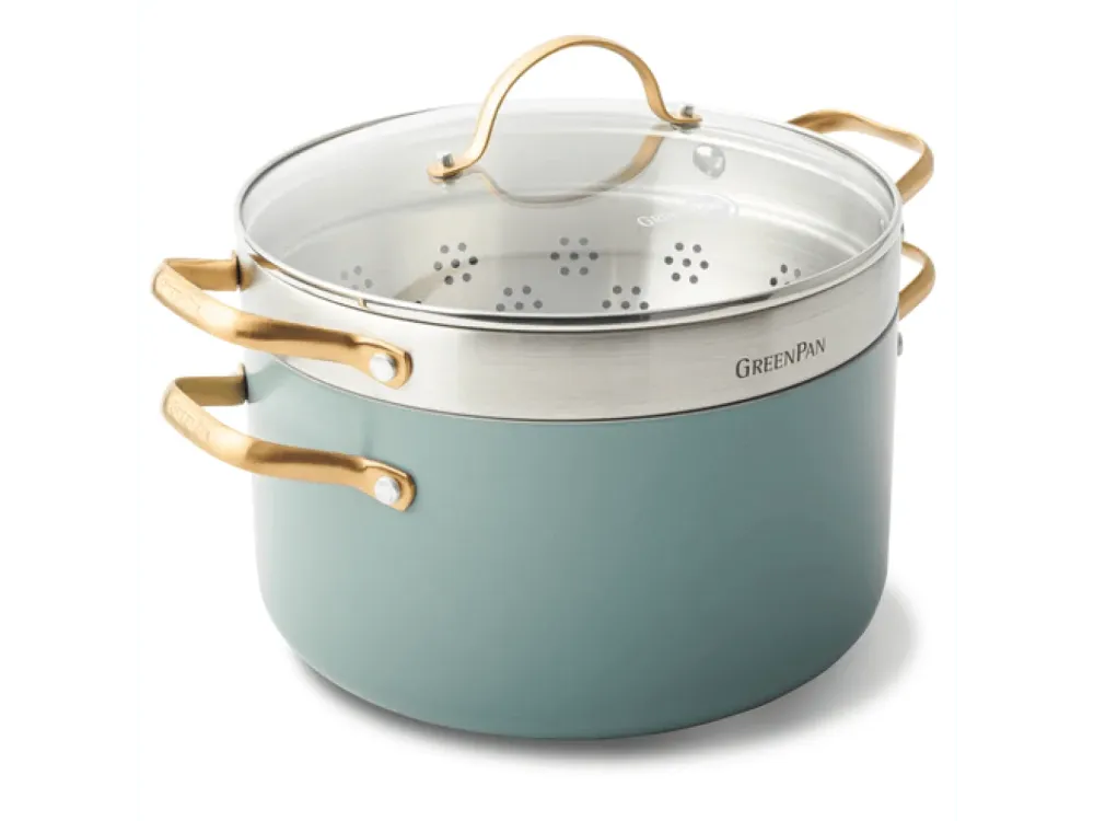 Greenpan Padova Smokey Blue 3-delige set - 24cm + deksel + vergiet