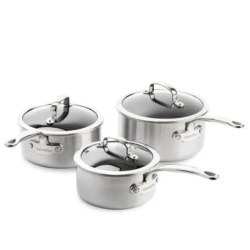 GreenPan Première Steelpannenset met keramische antikleeflaag 16/18/20 cm