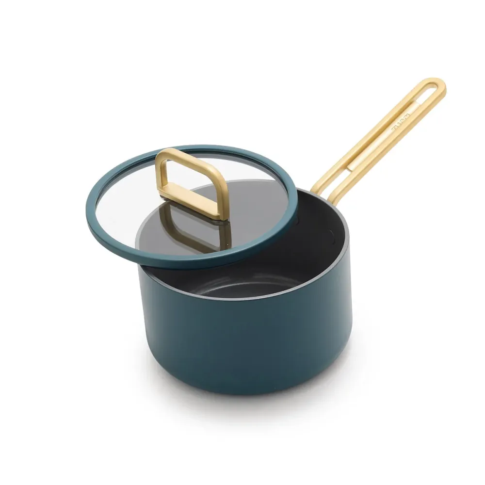 Greenpan Tucci Pine Green Steelpan met deksel 16 cm