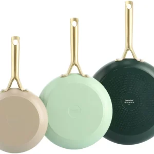GreenPan Koekenpannenset Shades Natural 3-delig - Keramische anti-aanbaklaag - Koekenpan ø 20, 24 & 28 cm