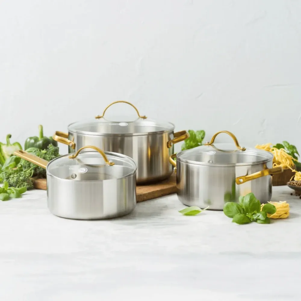 GreenPan Pannenset Padova Reserve 5-delig - Triply - Kookpan ø 20, 24 cm, Steelpan ø 18 cm & Koekenpan ø 20 & 28 cm