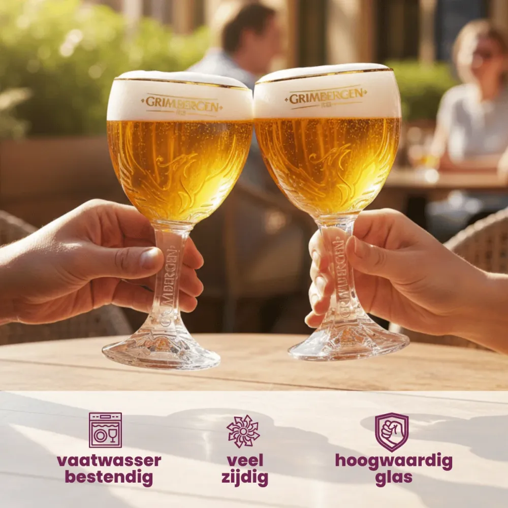 Grimbergen Bierglazen op Voet - 250 ml - 6 stuks