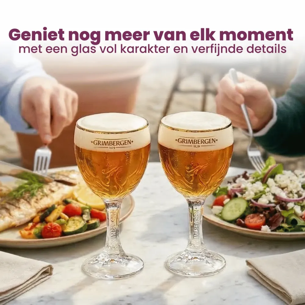 Grimbergen Bierglazen op Voet - 330 ml - 6 stuks