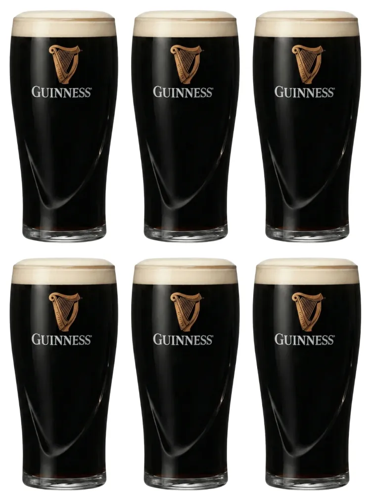 Guinness Bierglazen Pint 500 ml - 6 Stuks