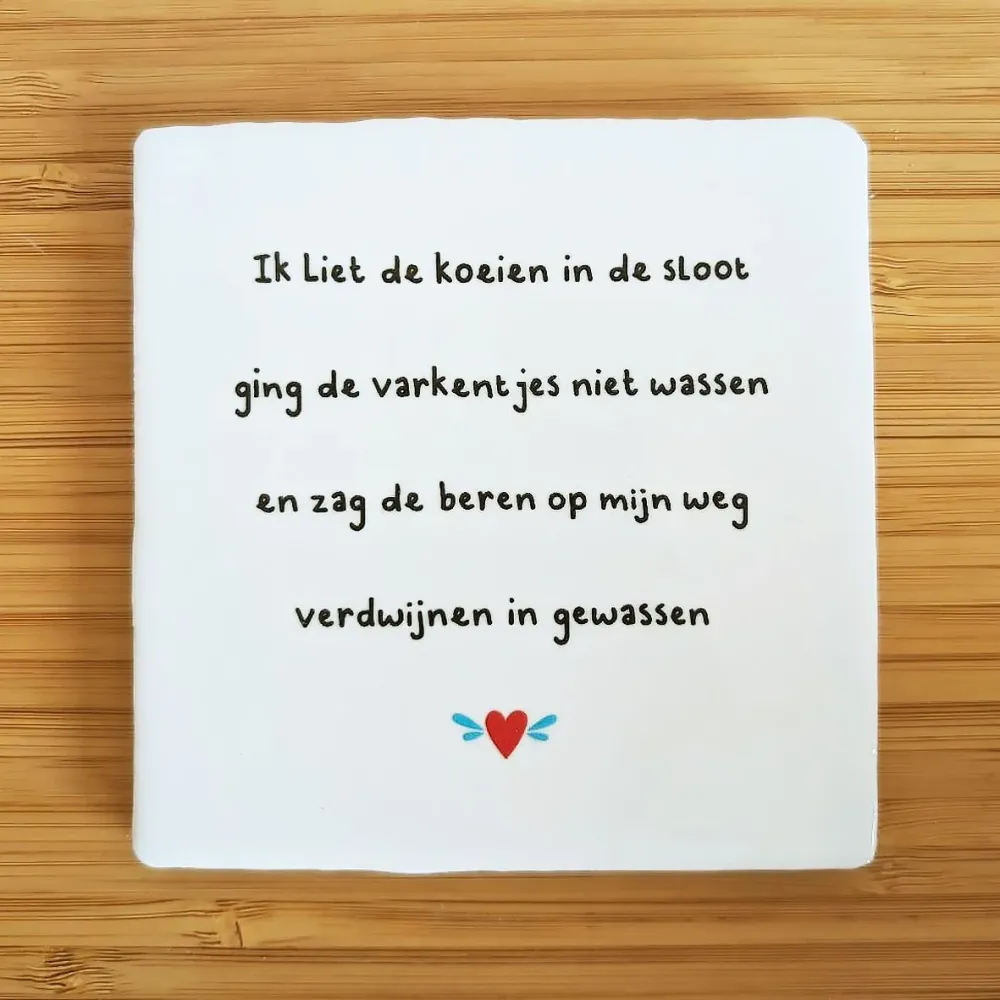 Tegeltje Ik liet de koeien de sloot Happy little moment