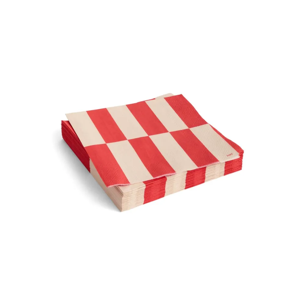 Hay Pattern Papieren Servetten Off-White Rood 33/33
