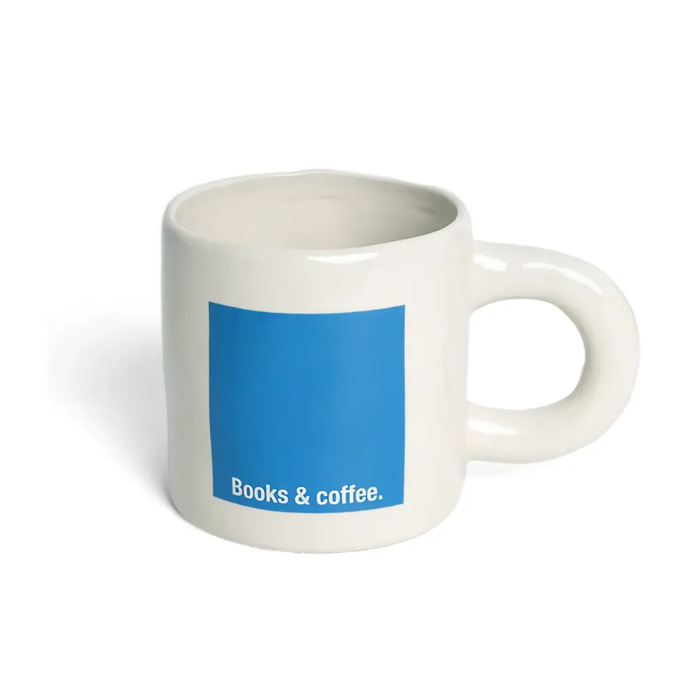 Mok Art, Books & Coffee blauw Helio Ferretti