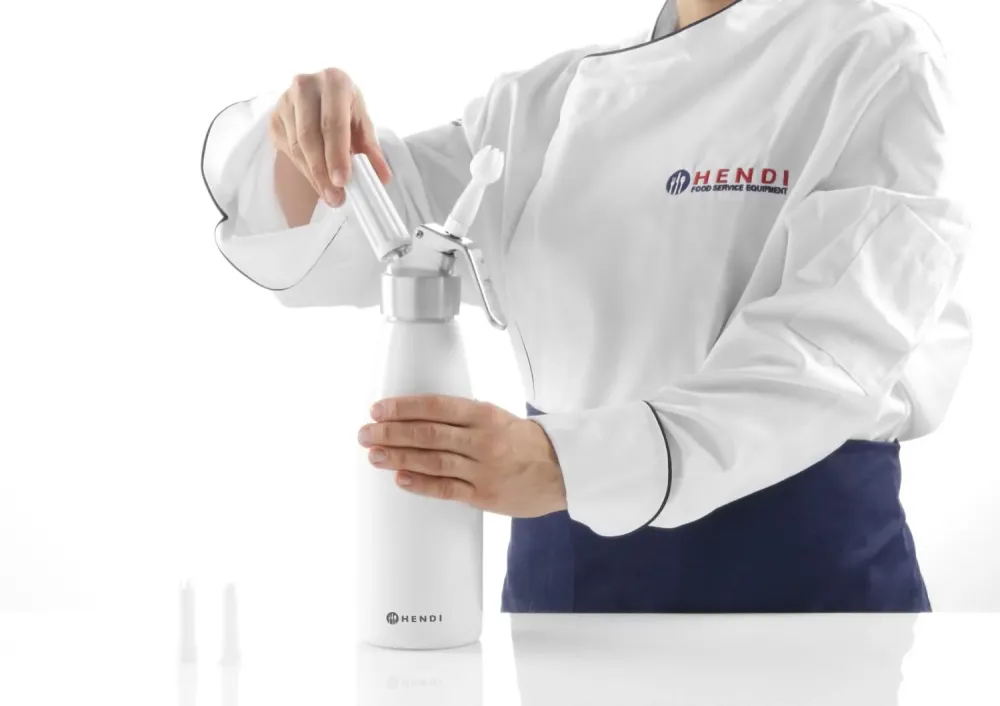 Hendi Slagroomspuit Wit 950 ml + Slagroompatronen 10 stuks