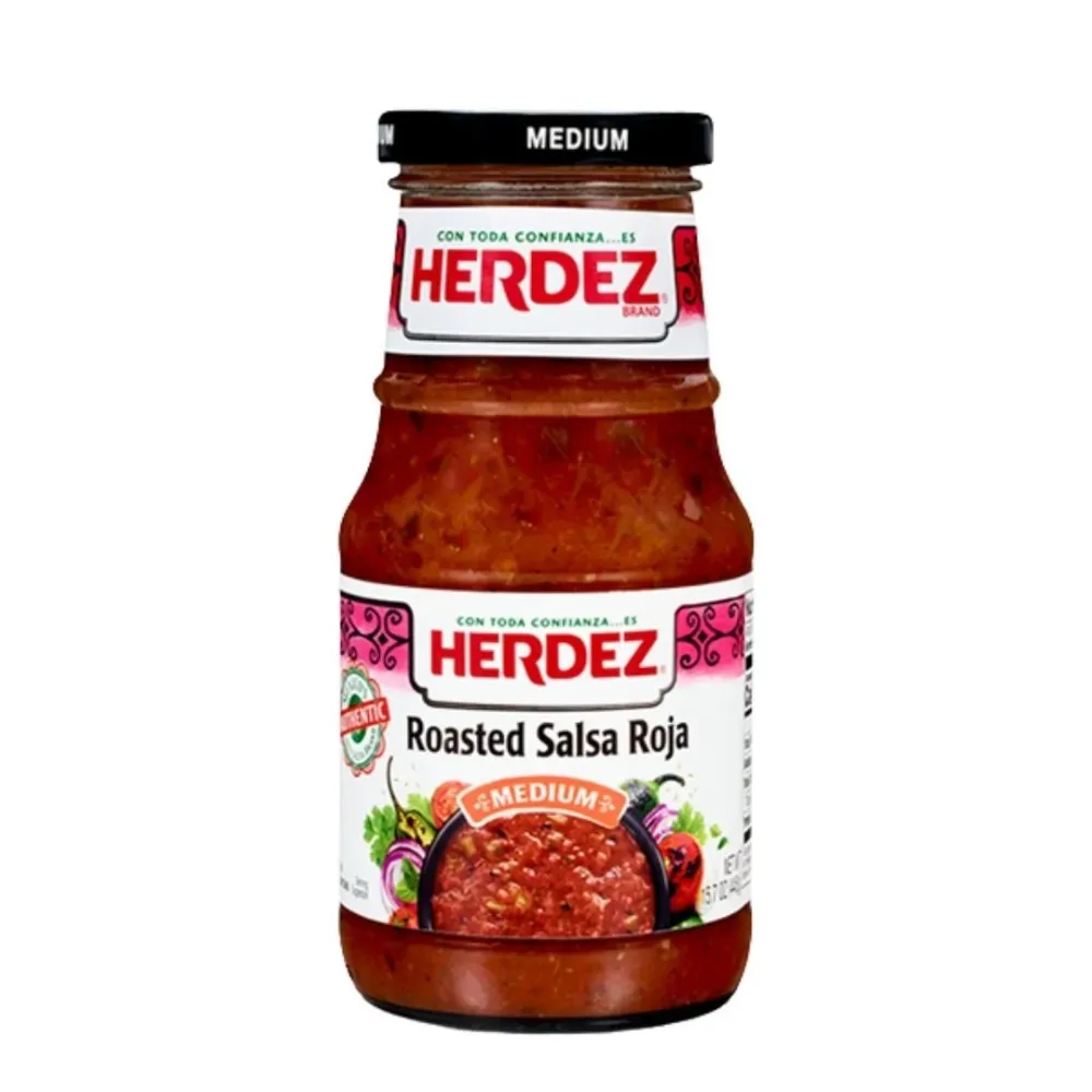 Herdez Roasted Salsa Roja Medium, pittige Mexicaanse salsa van 445g