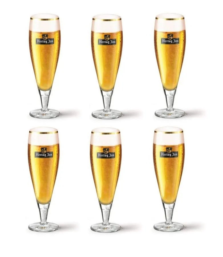 Hertog Jan Bierglazen op Voet - 250 ml - 6 stuks