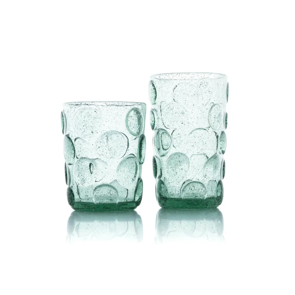 Het Frosted Dot Highball Glas - Aqua
