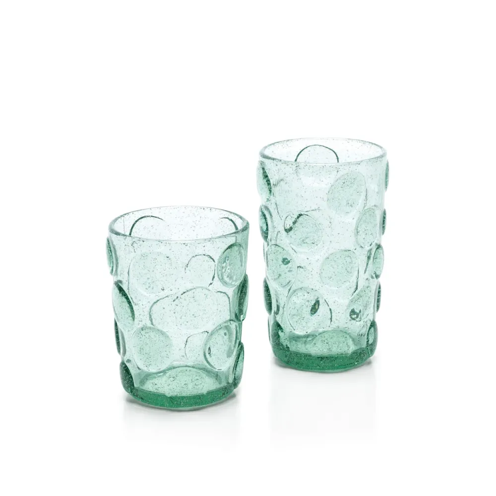 Het Frosted Dot Highball Glas - Aqua