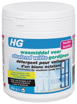 HG Wasmiddel stralend witte gordijnen