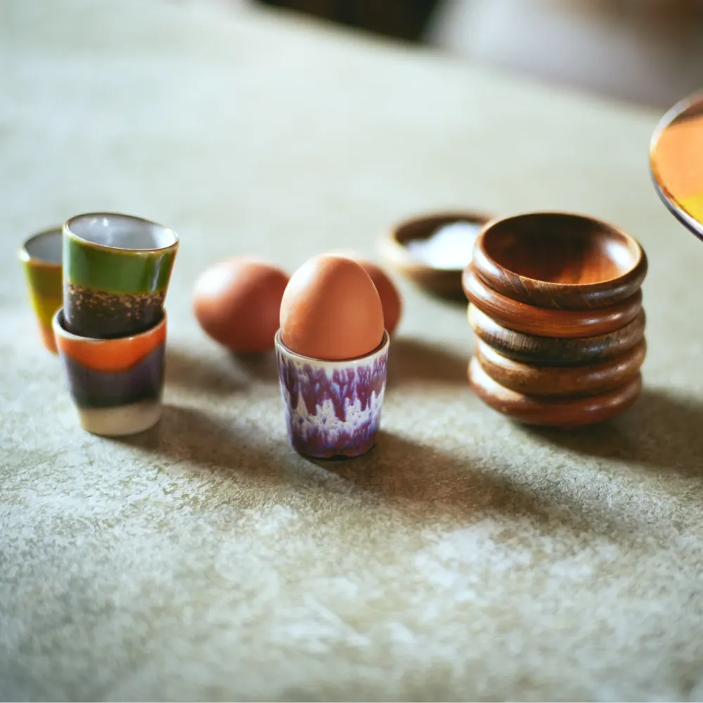 HK Living 70s Ceramics Eierdop Island 4 st.