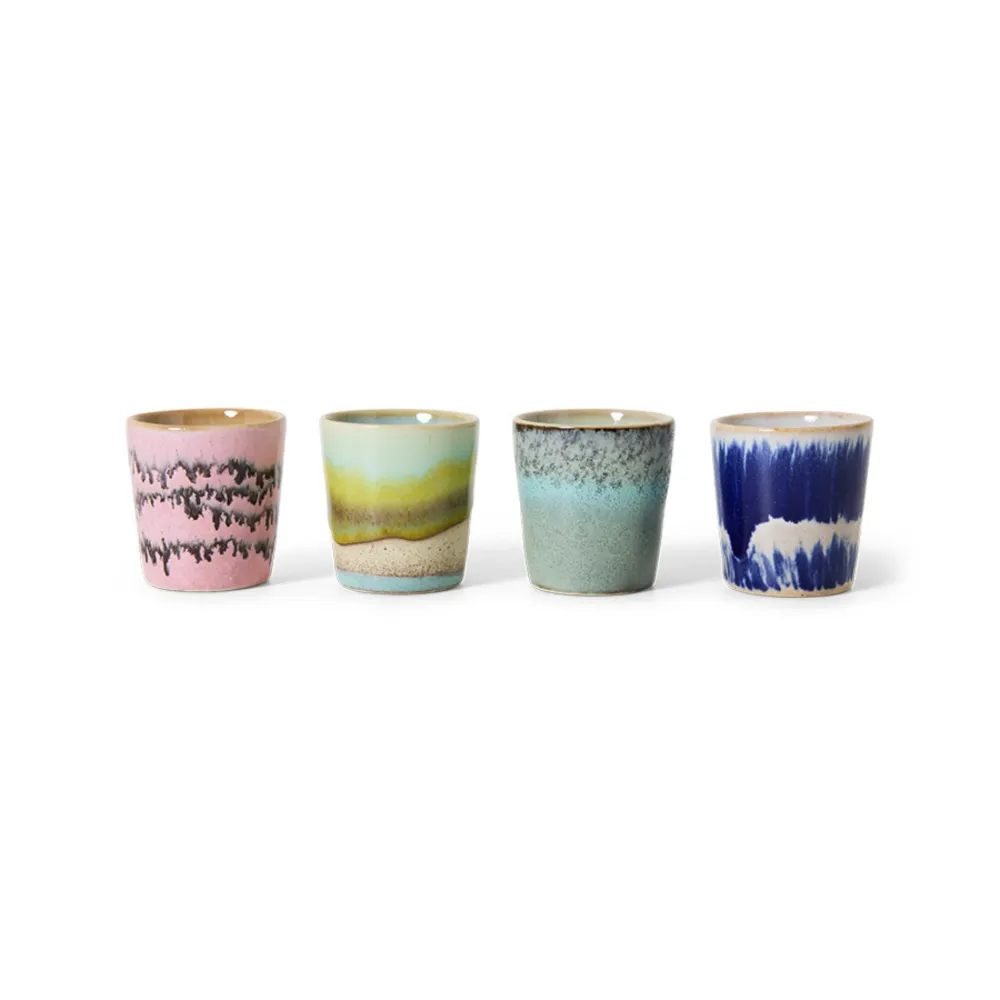 HK Living 70s Ceramics Eierdop Vibrance 4 st.
