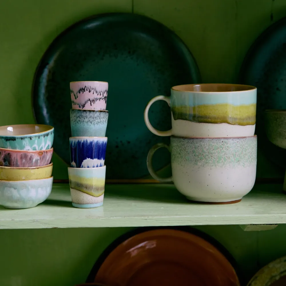 HK Living 70s Ceramics Eierdop Vibrance 4 st.