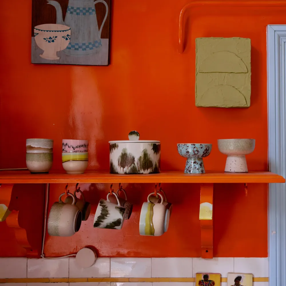 HK Living 70s Ceramics Koffiekop Deco 4 st.