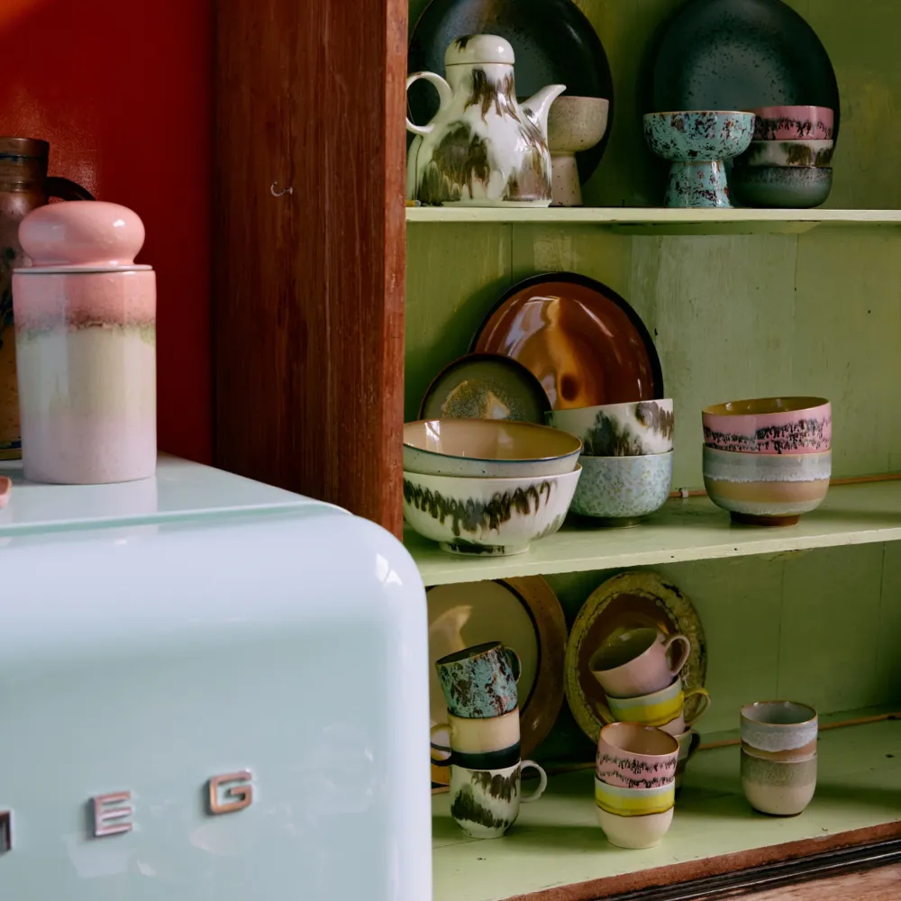 HK Living 70s Ceramics Koffiekop Deco 4 st.