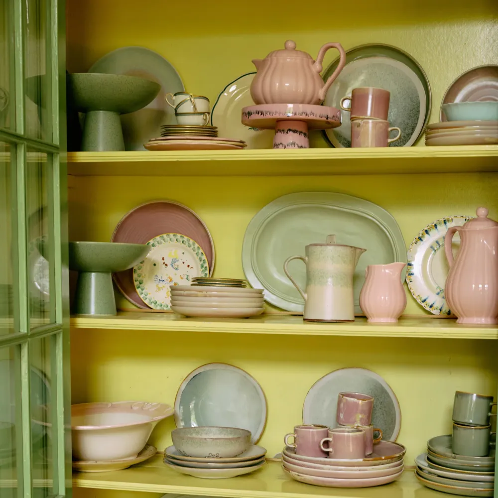 HK Living 70s Ceramics Kom op Voet Bubble