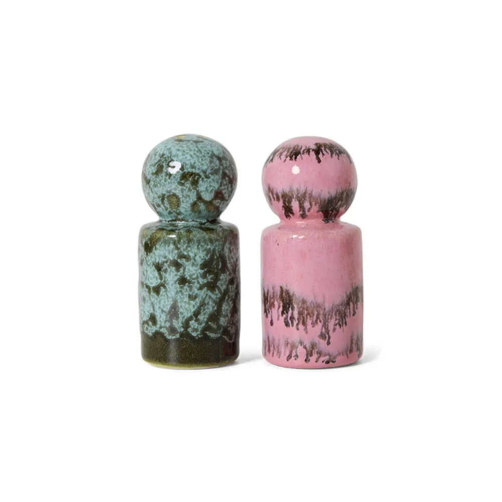 HK Living 70s Ceramics Peper- en Zoutvaatje Baroque 2 st.