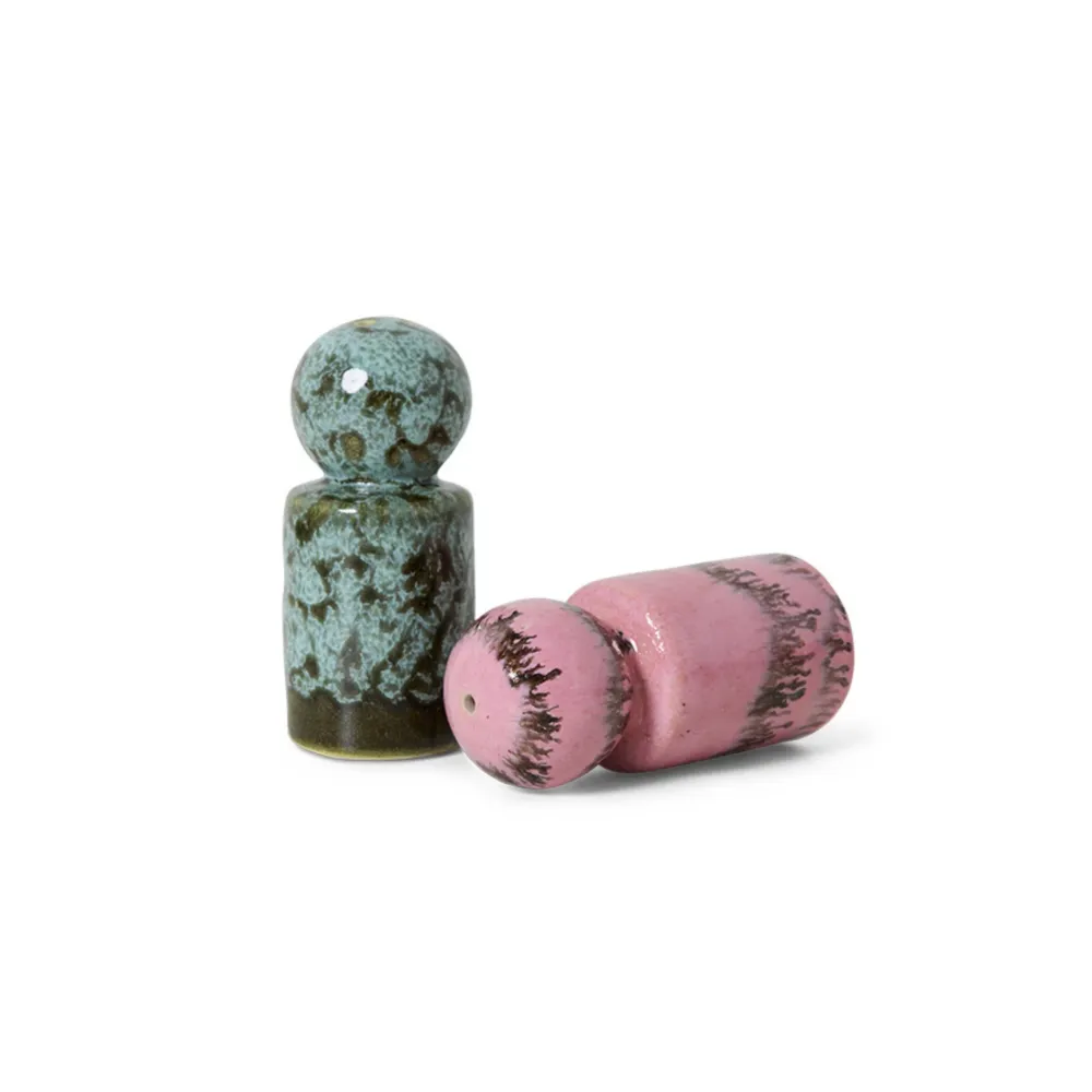 HK Living 70s Ceramics Peper- en Zoutvaatje Baroque 2 st.