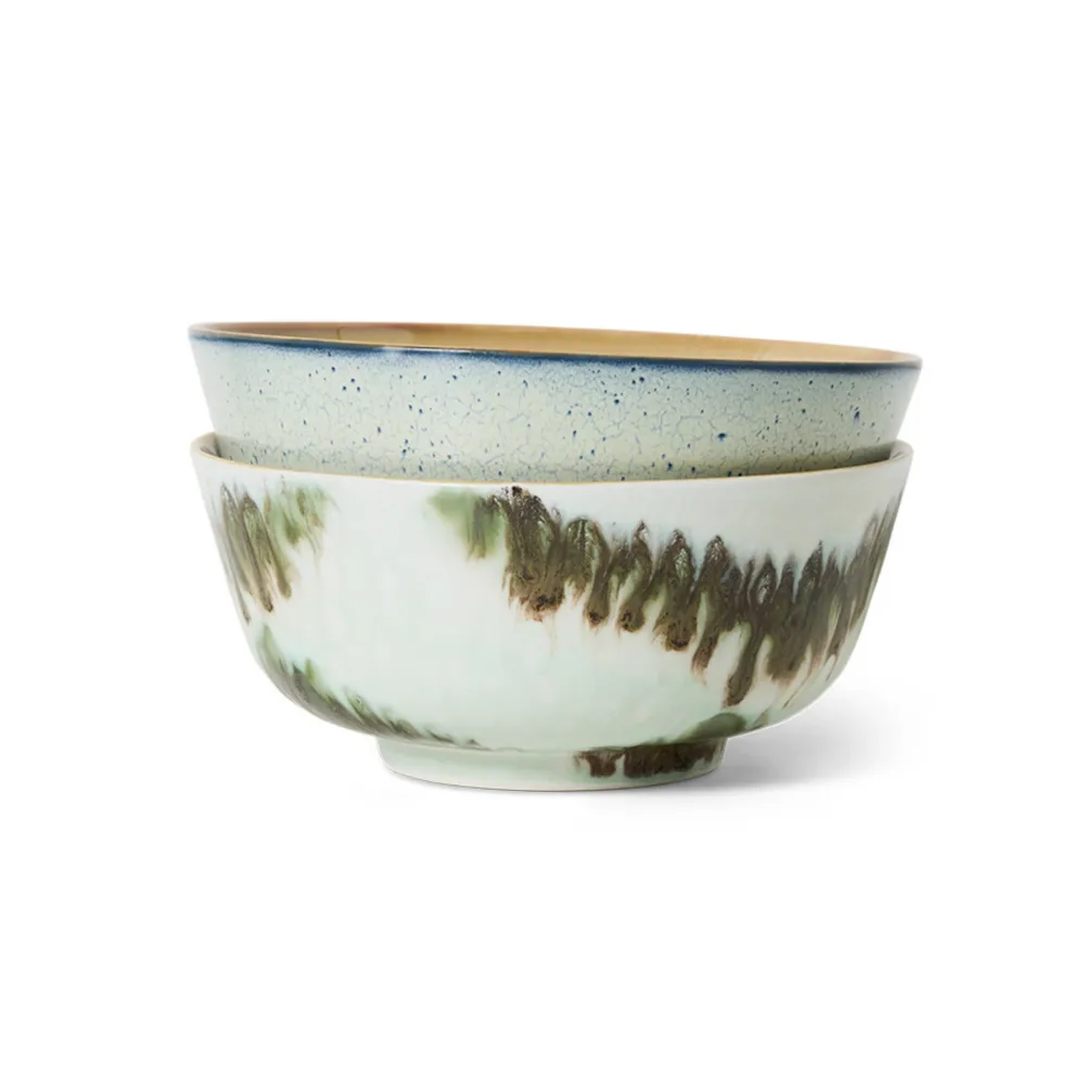 HK Living 70s Ceramics Ramen Kom Minimalist 2 st.