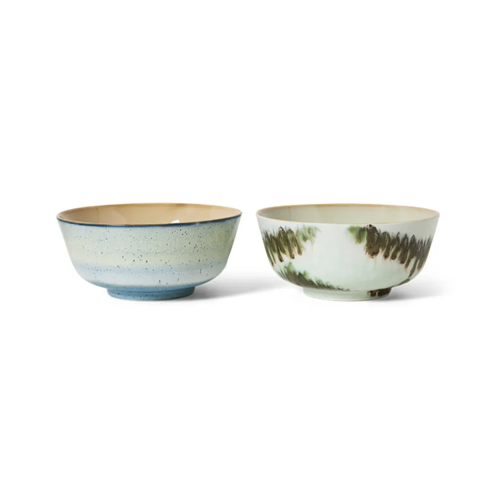 HK Living 70s Ceramics Ramen Kom Minimalist 2 st.