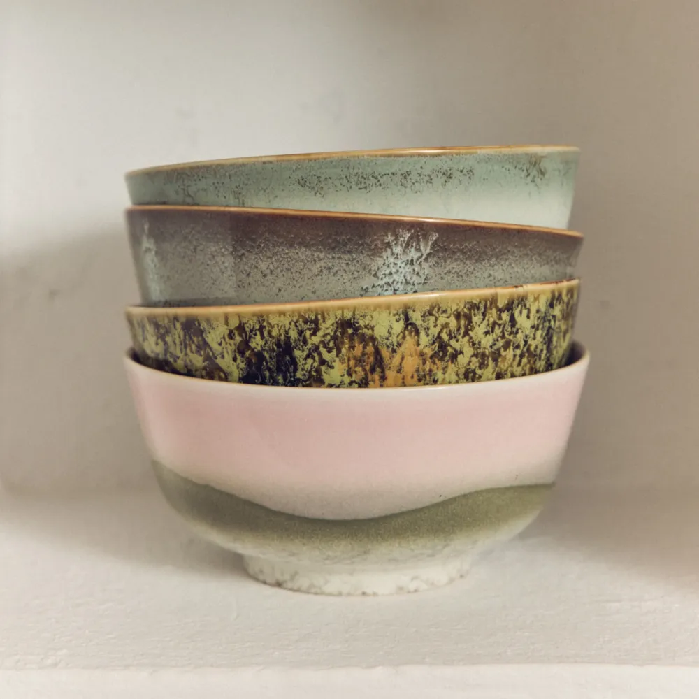HK Living 70s Ceramics Ramen Kom Verge 2 st.