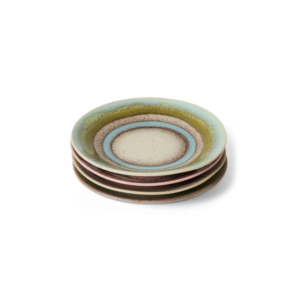 HK Living 70s Ceramics Schotel Koffiekop Doodle D11 4 st.