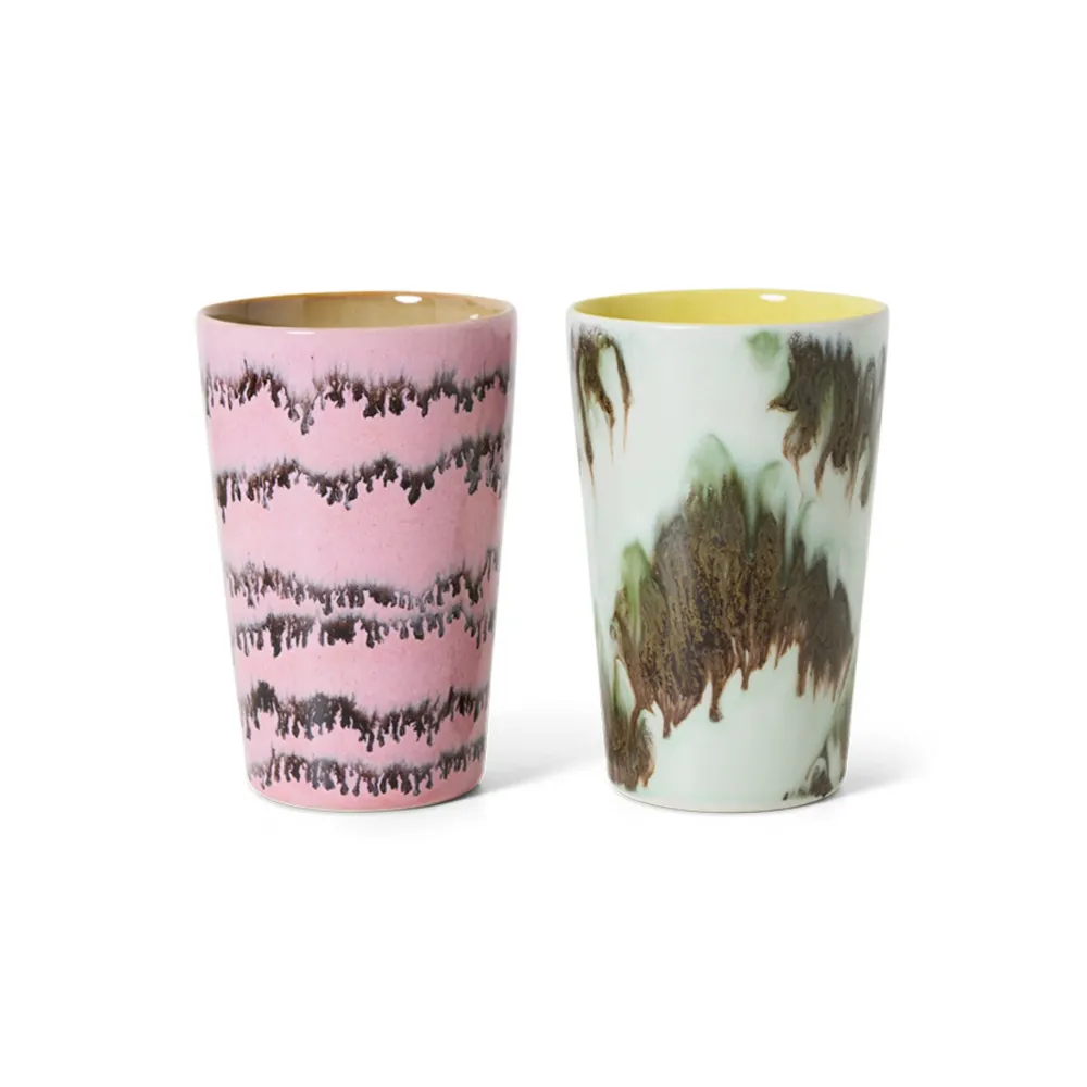 HK Living 70s Ceramics Theekop Baroque 2 st.