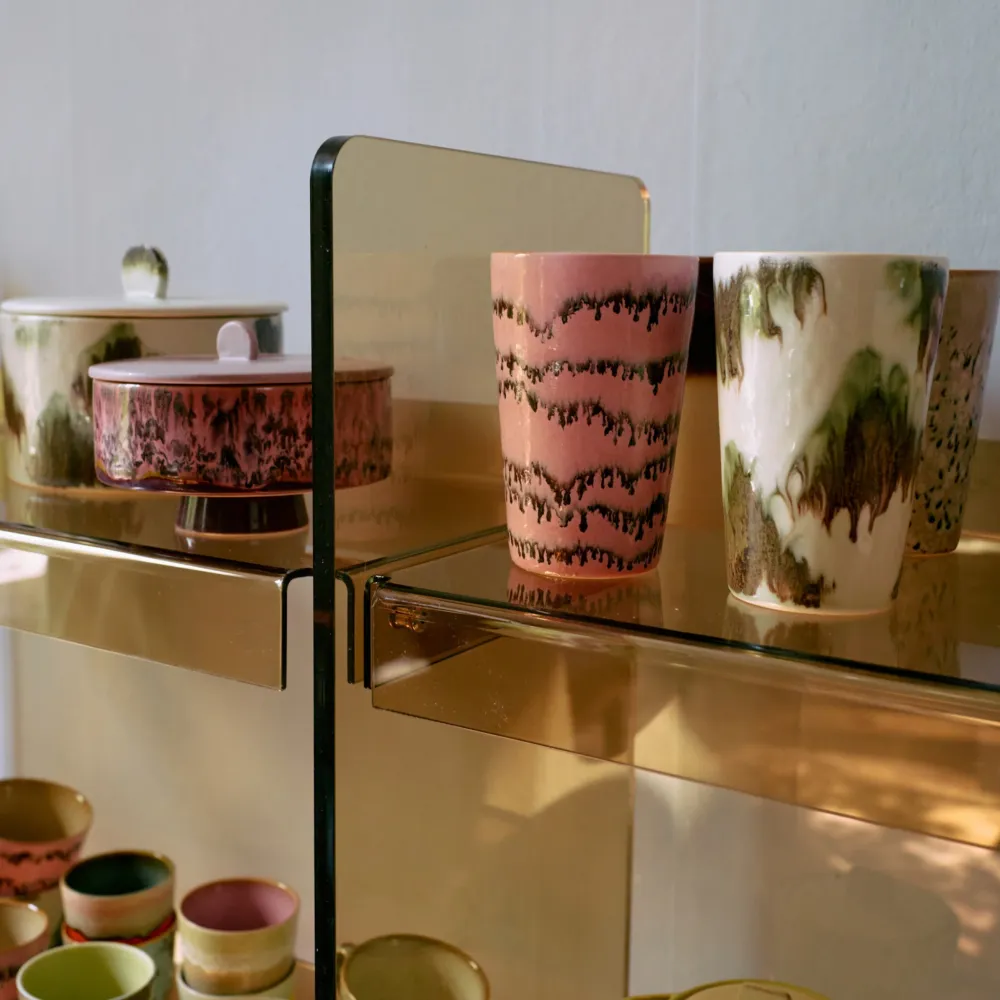 HK Living 70s Ceramics Theekop Baroque 2 st.