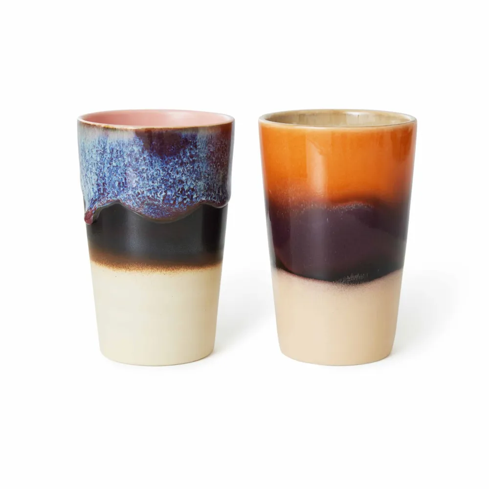 HK Living 70s Ceramics Theekop Dusk 2 st.